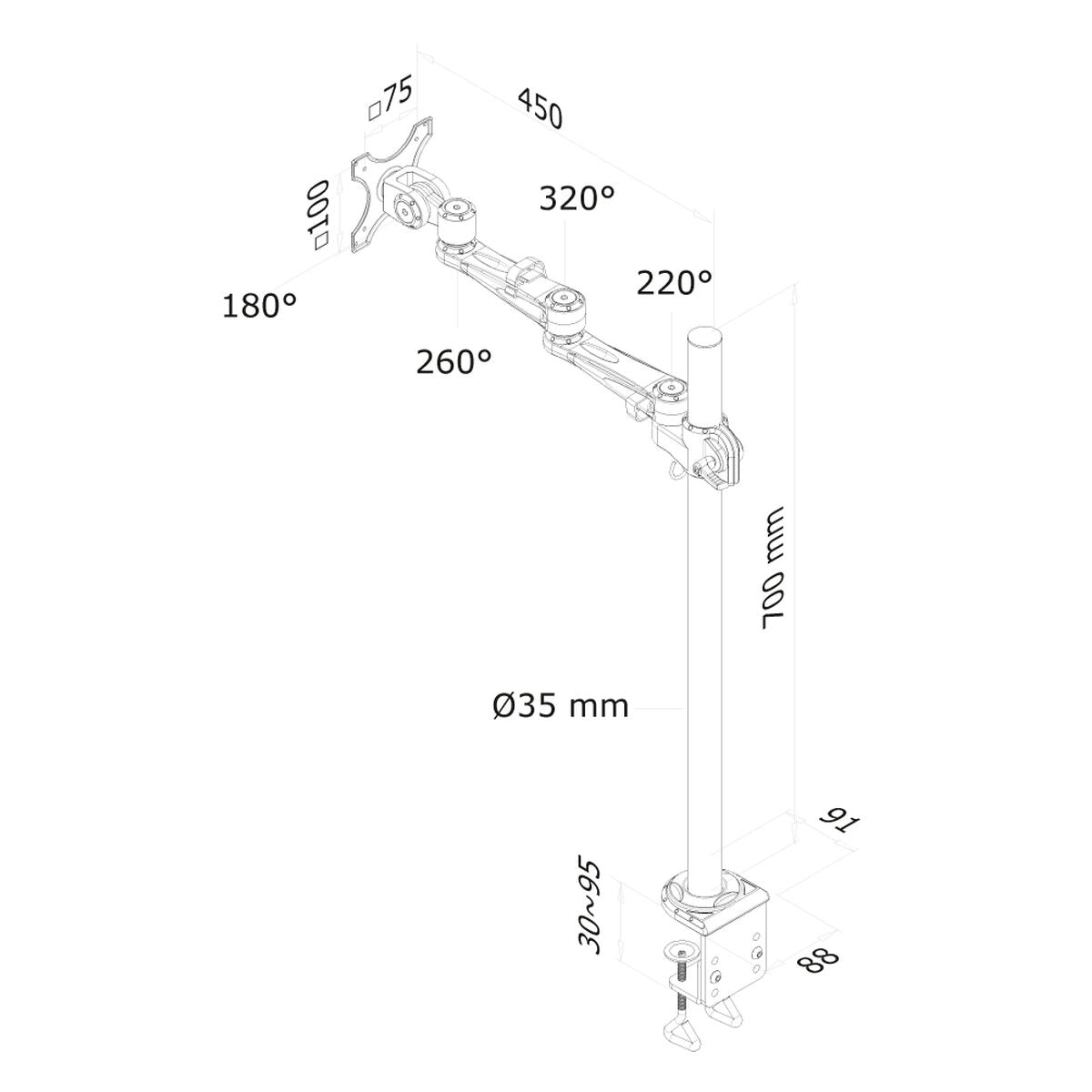 NEOMOUNTS FPMA-D935POLE70 Support décran à fixer 10-30p