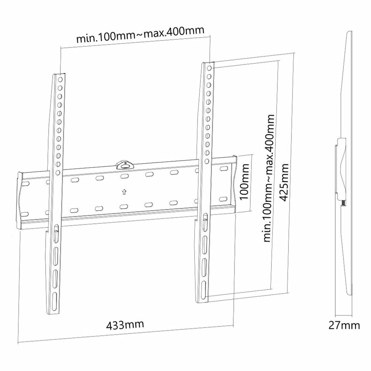 NEOMOUNTS FPMA-W300BLACK Support pour écran mural 32-55p - ultra-plat