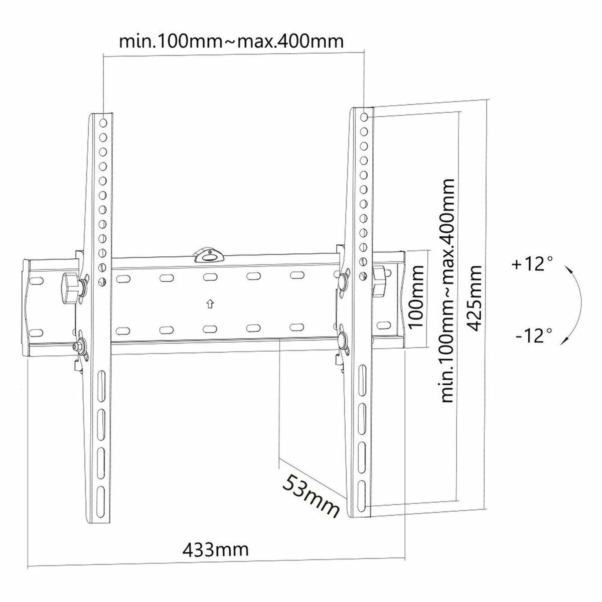 NEOMOUNTS FPMA-W350BLACK Support pour écran mural 32-55p - inclinable