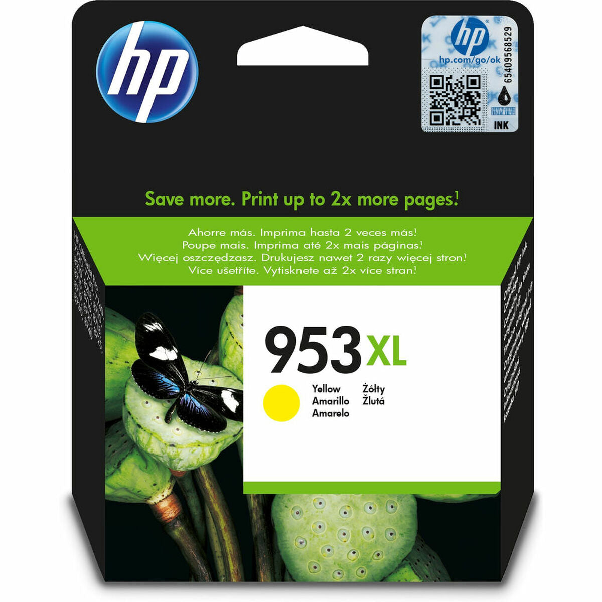 HP 953XL original High Yield Ink cartridge F6U18AE 301 Yellow Blister