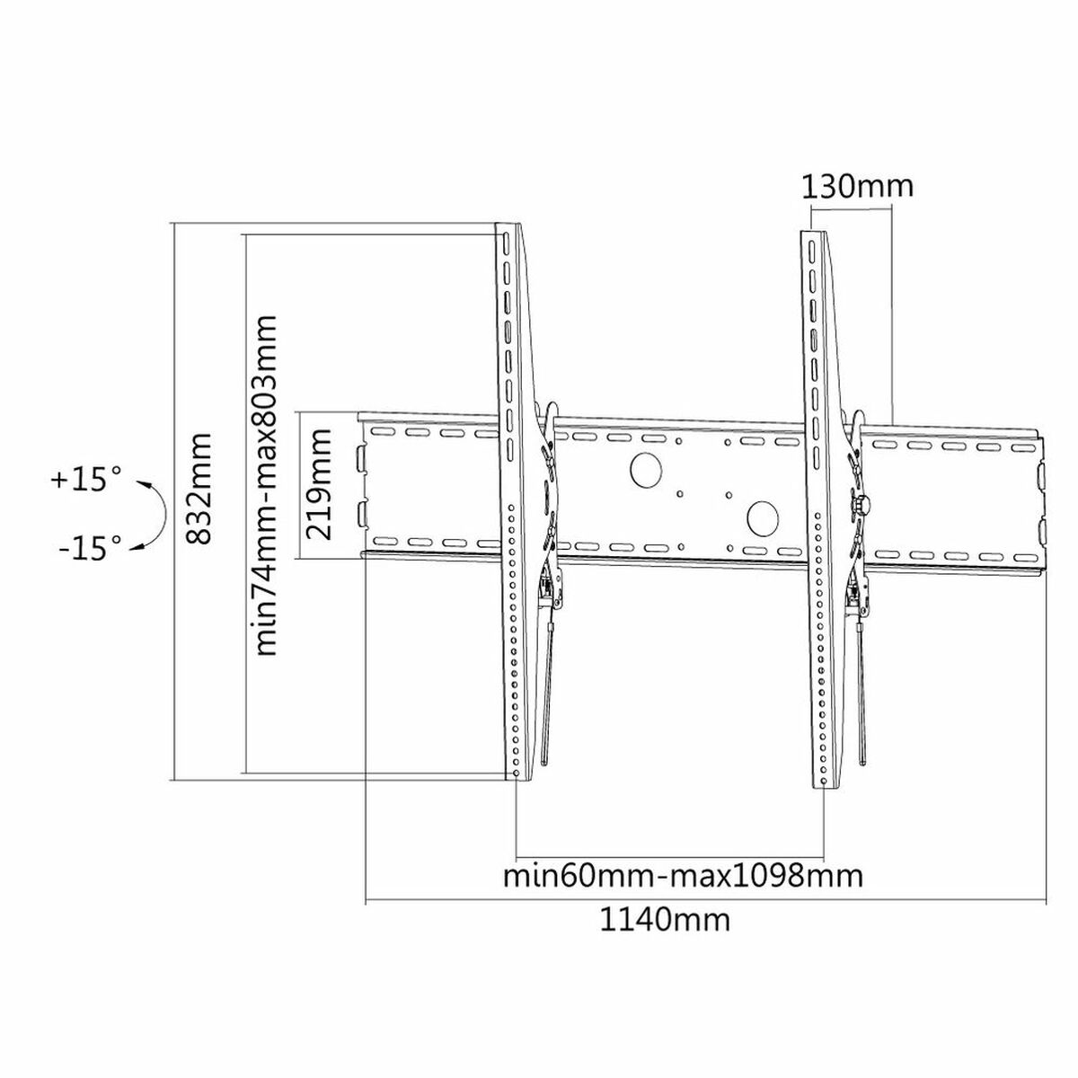 NEOMOUNTS LFD-W2000 Support pour écran mural 60-100p - inclinable