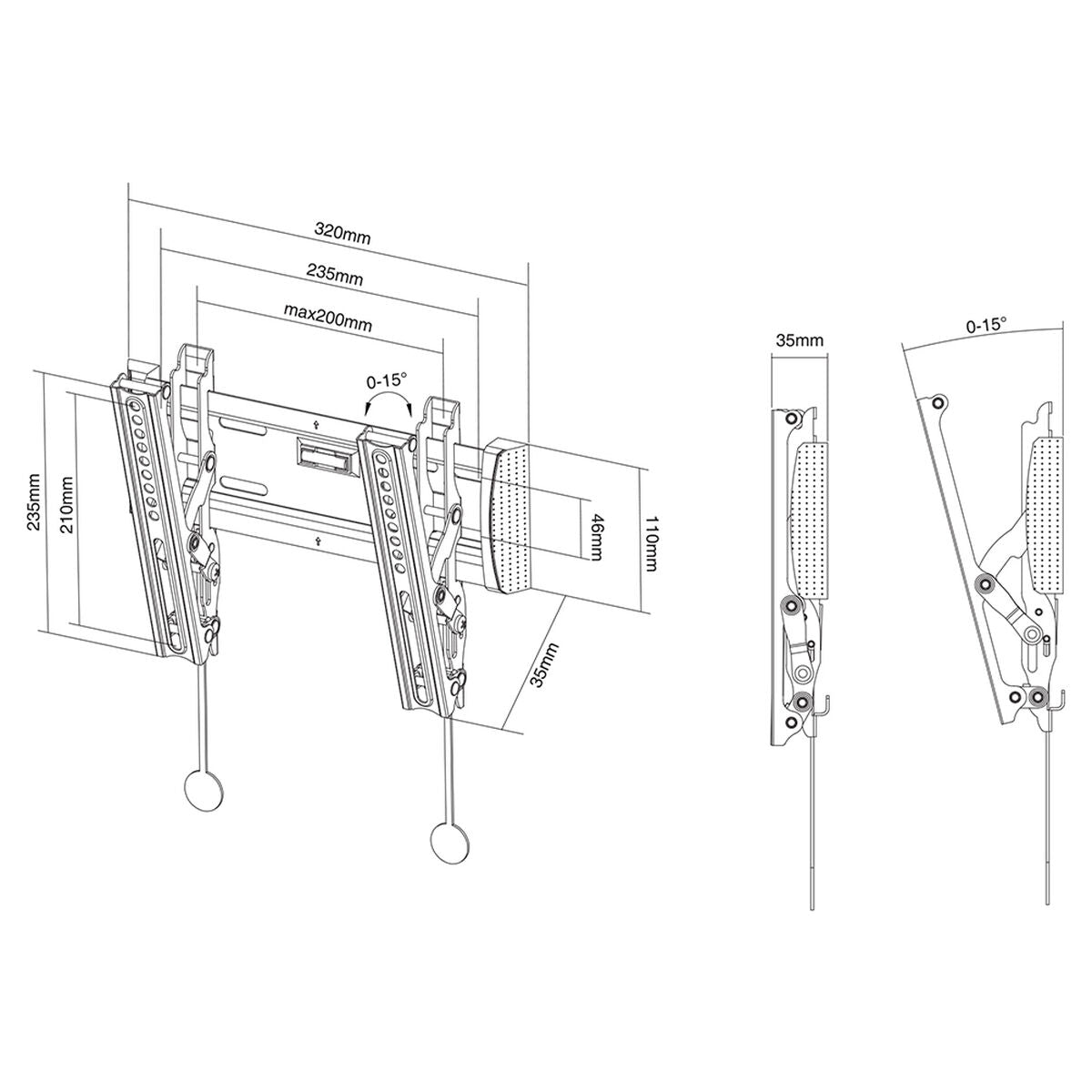 NEOMOUNTS NM-W125BLACK Support pour écran mural 10-40p - inclinable