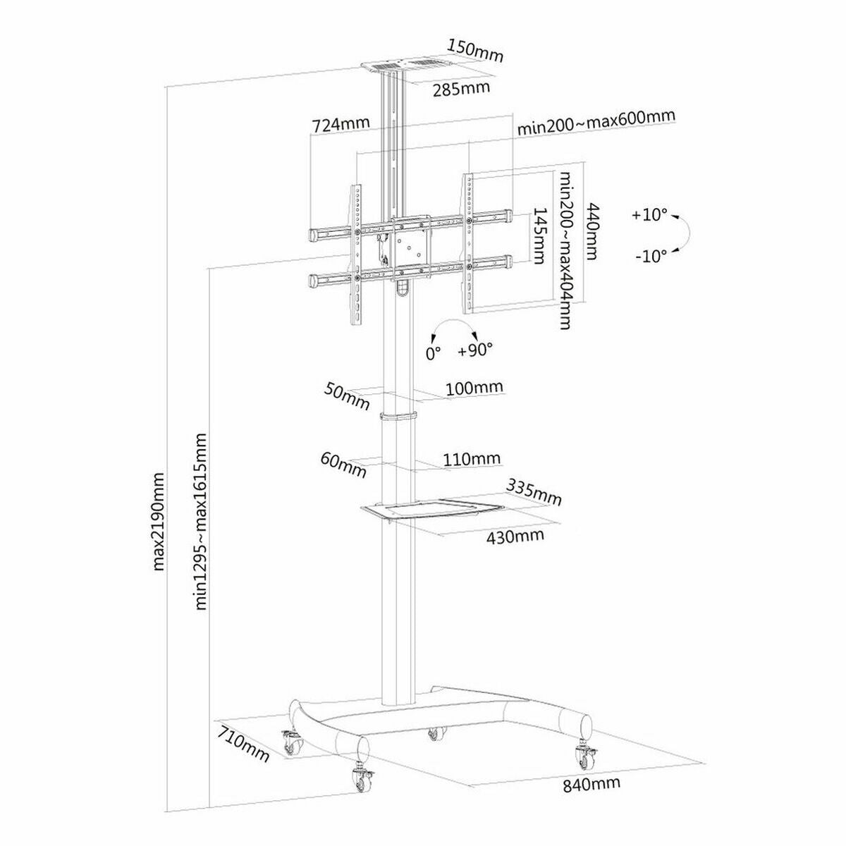 NEOMOUNTS PLASMA-M1900E Chariot pour écran 37-70p - rotatif