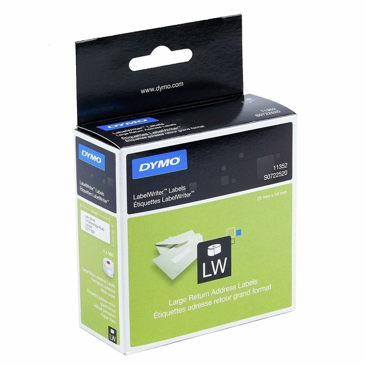 DYMO Rouleau de 500 étiquettes adresse 25 x 54 mm
