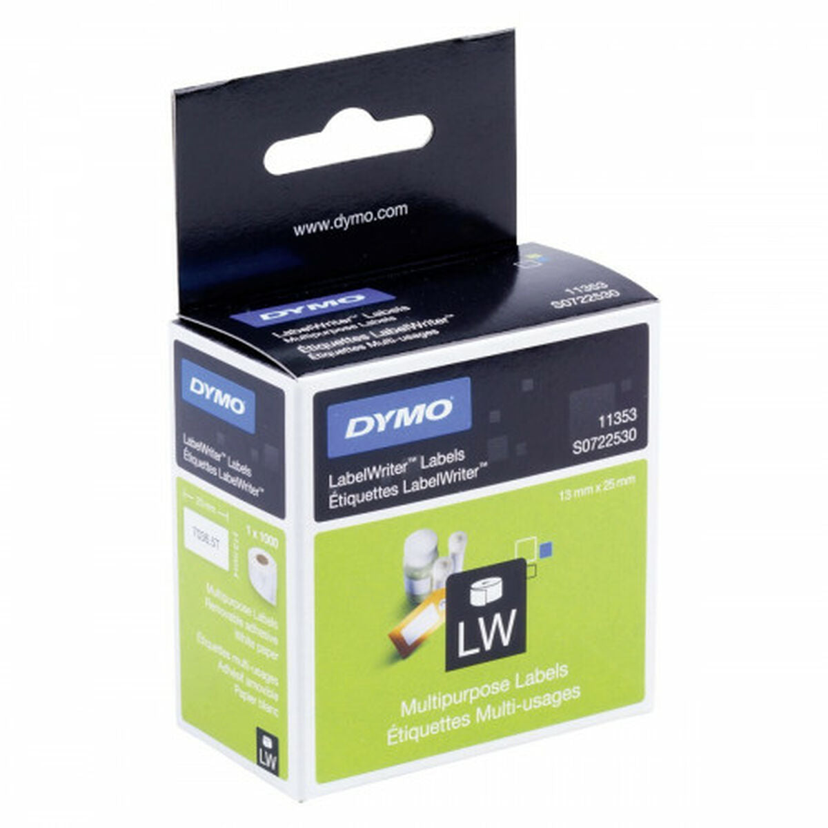 Rouleau dymo 1000 etiquettes 24x12 mm pour labelwriter