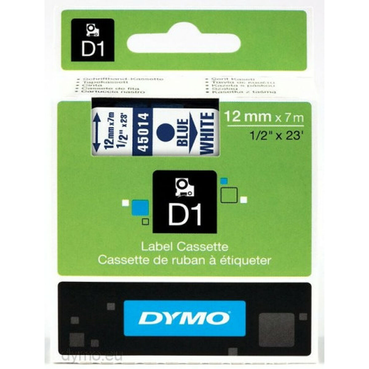 DYMO Ruban D1 - 12 mm bleu sur blanc