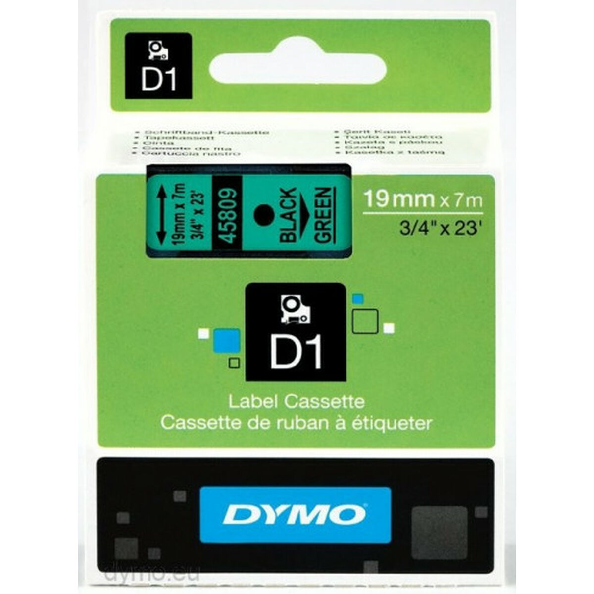 Ruban 19MM noir sur vert pour labelmanager 350/450/300/400
