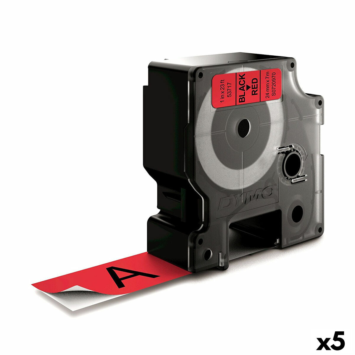 DYMO Ruban D1 noir sur rouge 24 mm x 7 m