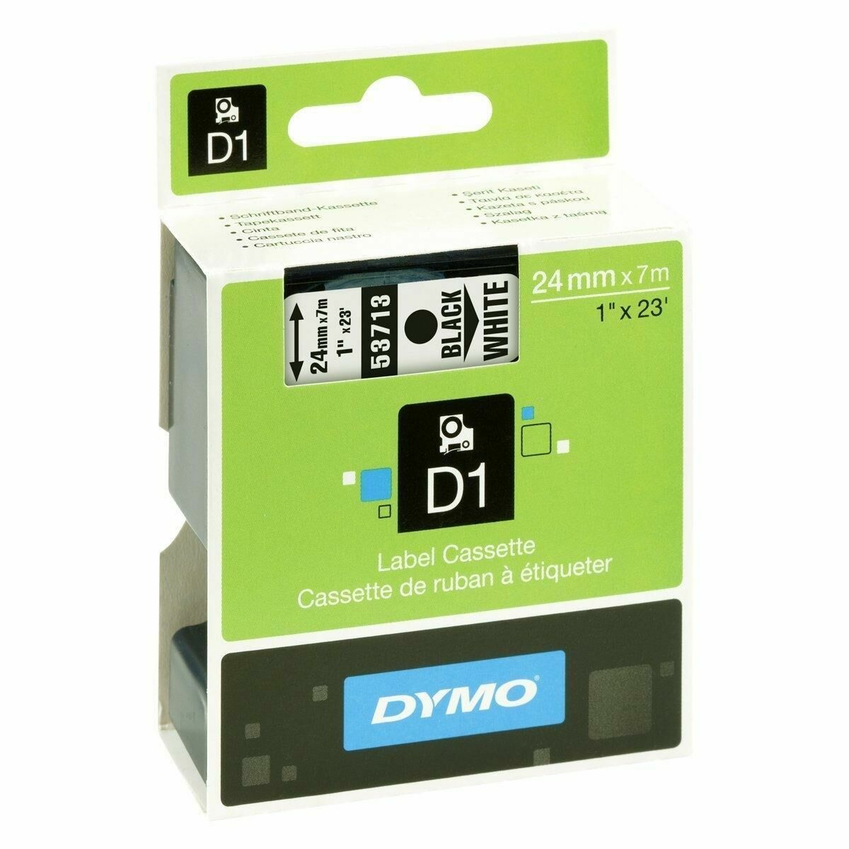 DYMO Ruban D1 noir sur blanc 24 mm x 7 m