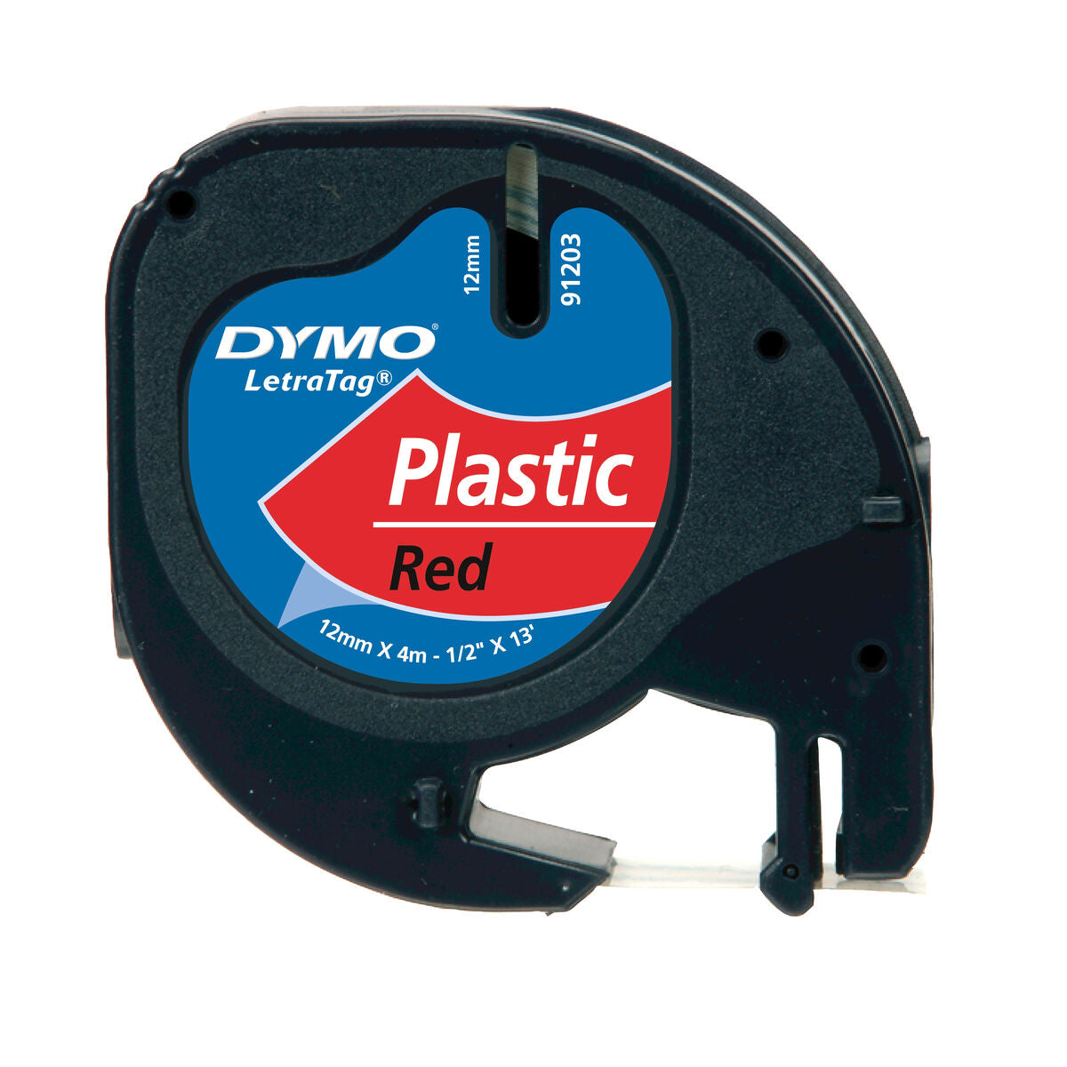 Ruban plastique dymo noir/rouge 12MM pour letratag