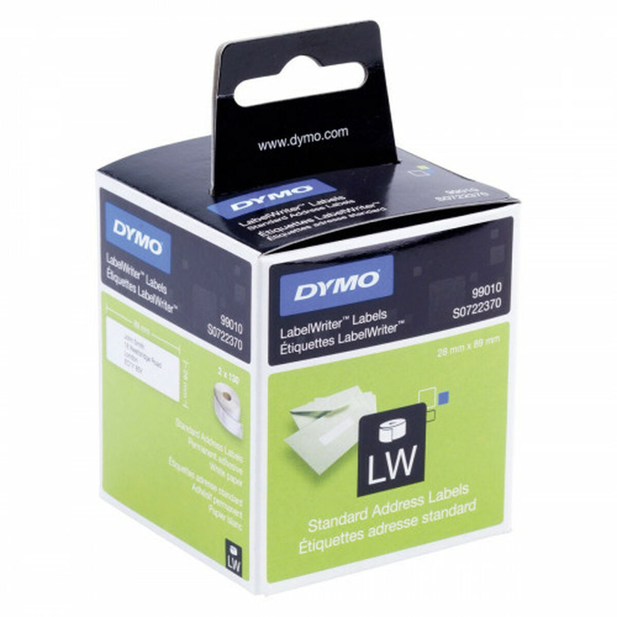 DYMO Labelwriter étiquettes 28x89 mm, blanc 2 rouleaux de 130