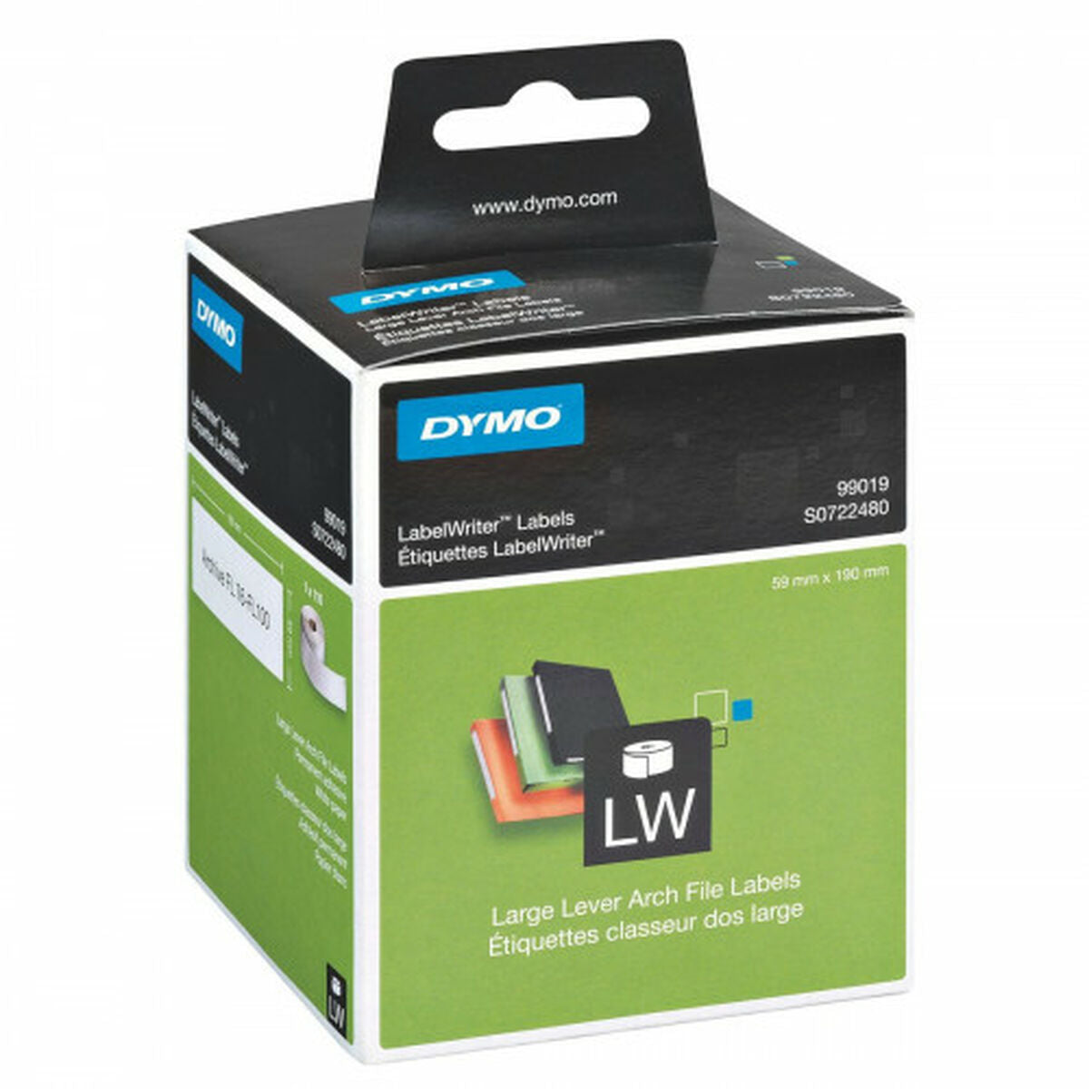 DYMO Rouleau de 110 étiquettes classeur 190 x 59 mm