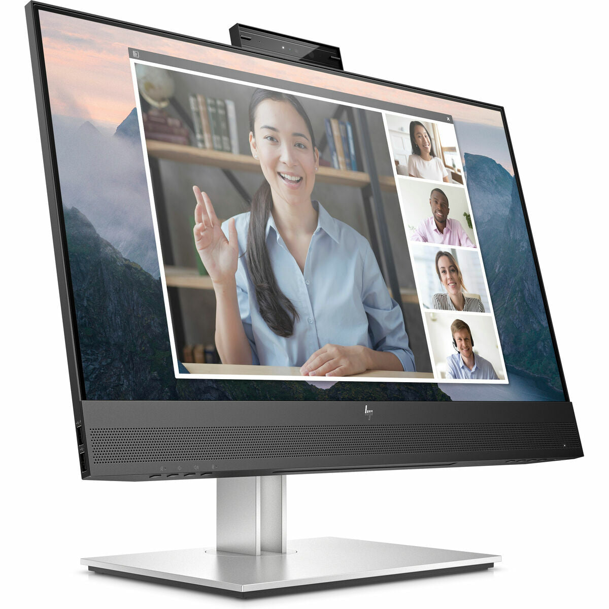 HP Écran de conférence E24mv G4 FHD avec webcam IR 5Mpx 23.8p Moniteur 24 FHD 1920x1080 HDMI VGA USB hub DisplayPort 3/3/0