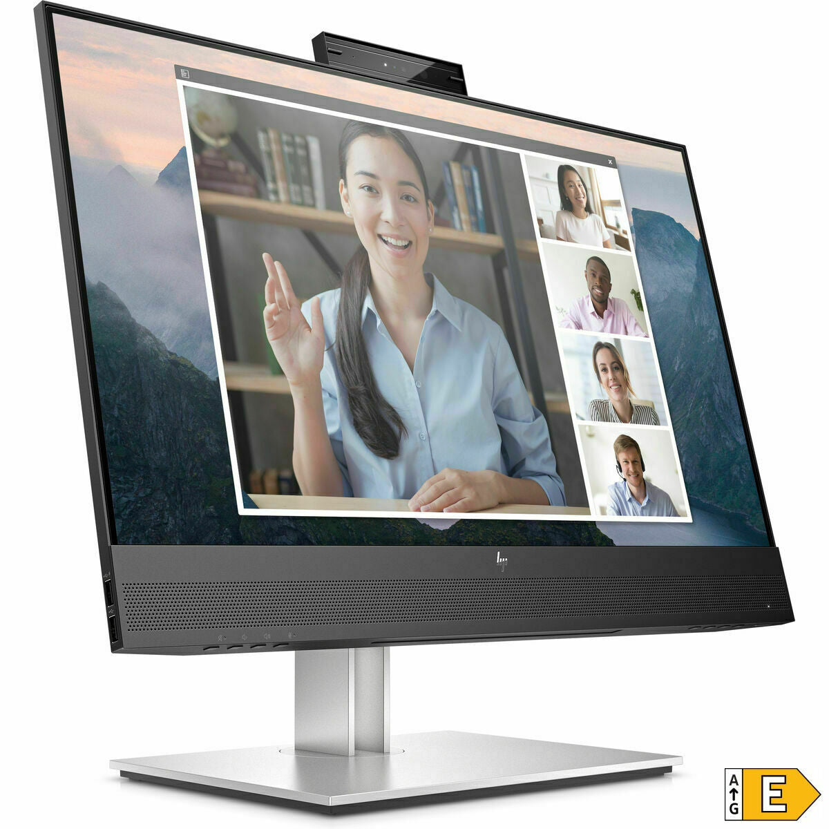 HP Écran de conférence E24mv G4 FHD avec webcam IR 5Mpx 23.8p Moniteur 24 FHD 1920x1080 HDMI VGA USB hub DisplayPort 3/3/0