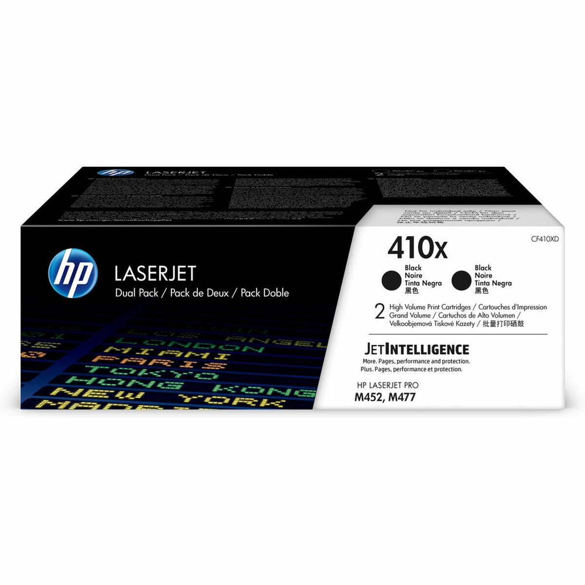 HP 410X original LaserJet Toner Cartidge CF410XD Black High Yield 2-pack