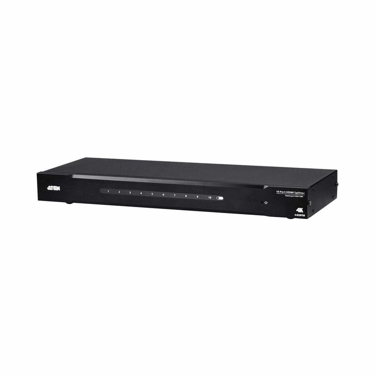 Répartiteur HDMI 4K a 10 ports - HDMI - 10x HDMI - 4096 x 2160 pixels - Noir - Métal - 4K Ultra HD