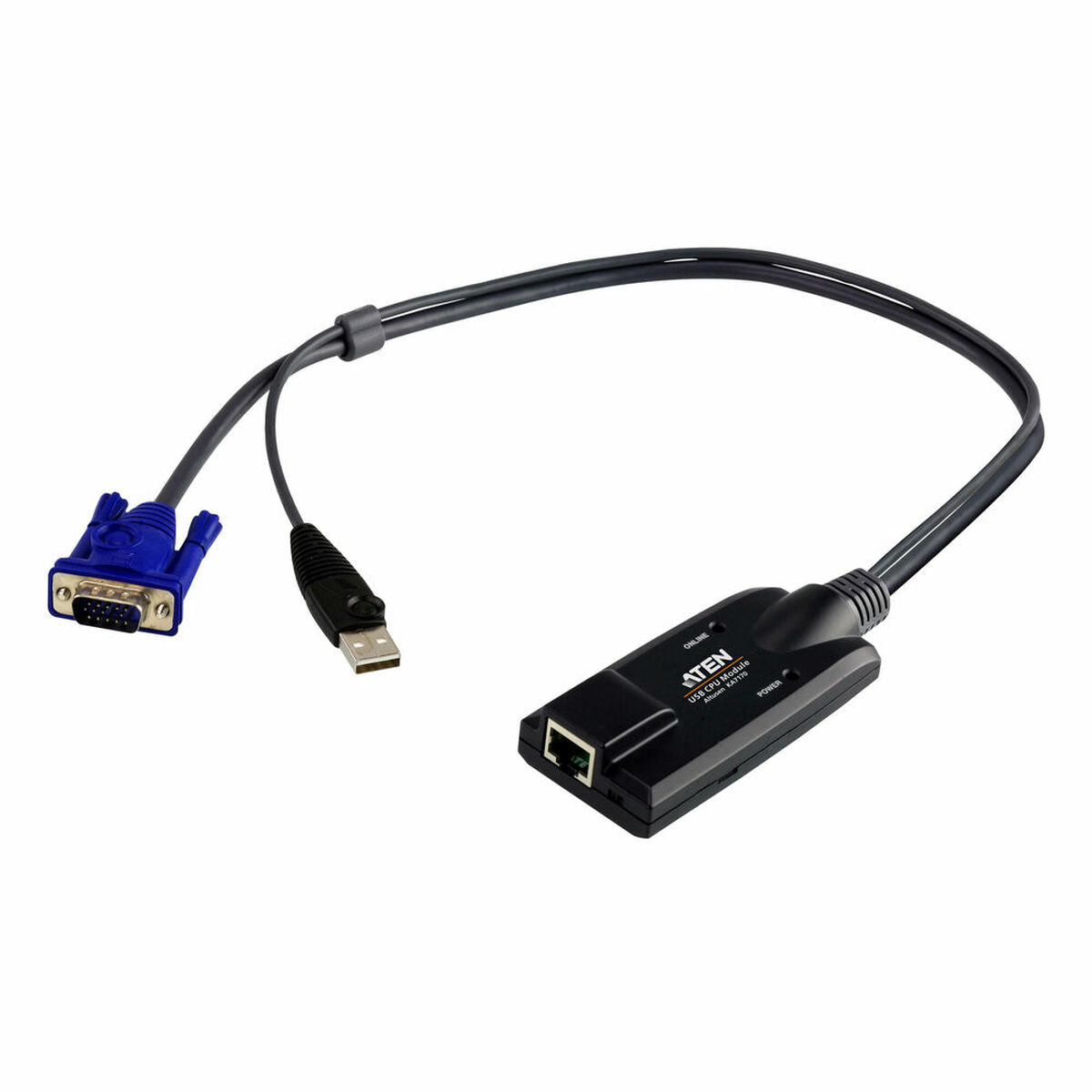 ATEN KA7170-AX câble kvm Noir, Bleu, Métallique
