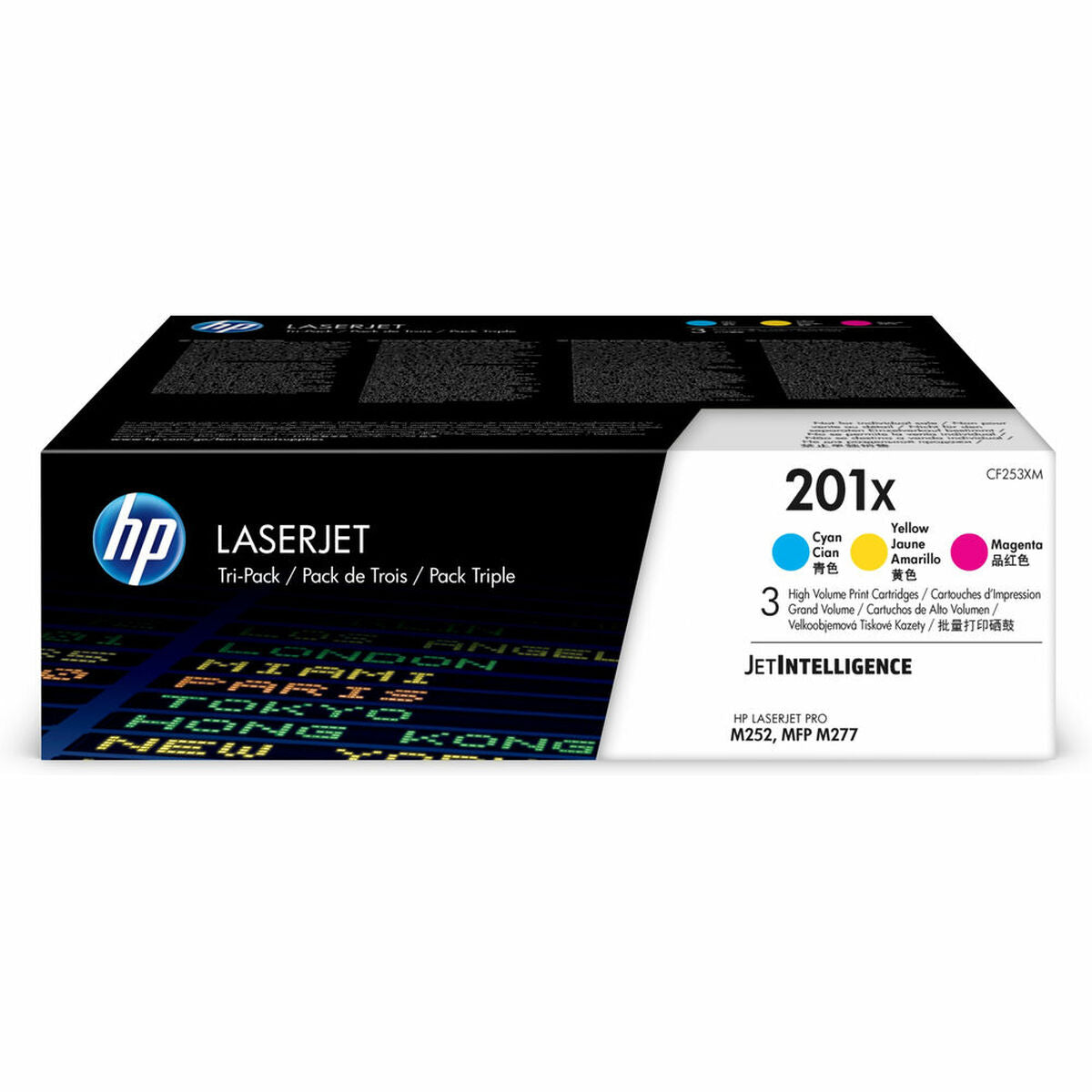HP 201X oiginal LaserJet Toner cartridge CF253XM Cyan/Magenta/Yellow High Yield 3-pack