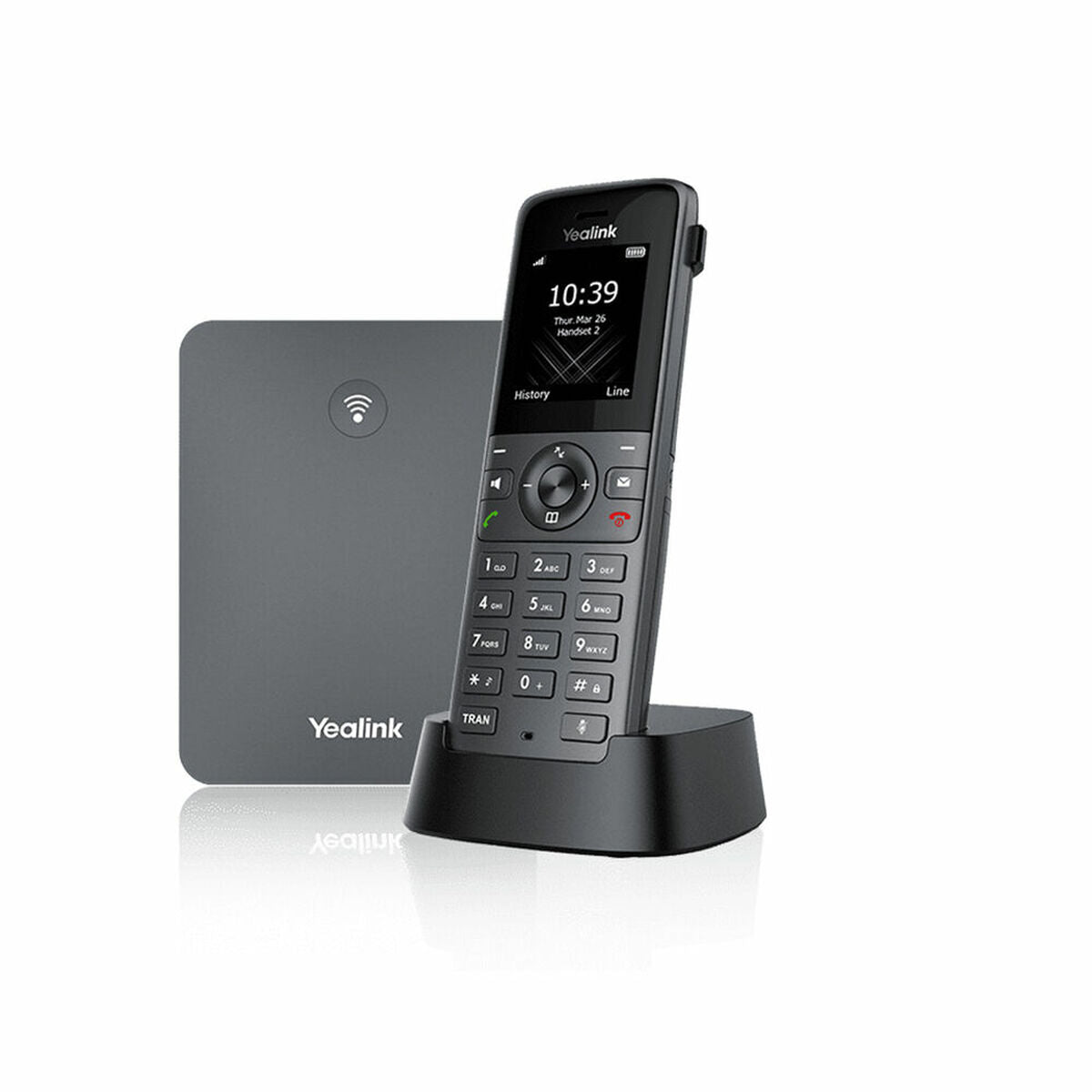 Yealink W73P Téléphone IP Mobile Sans Fil Gris Écran de 1,8 Pouce 100 Entrées de Répertoire Téléphonique