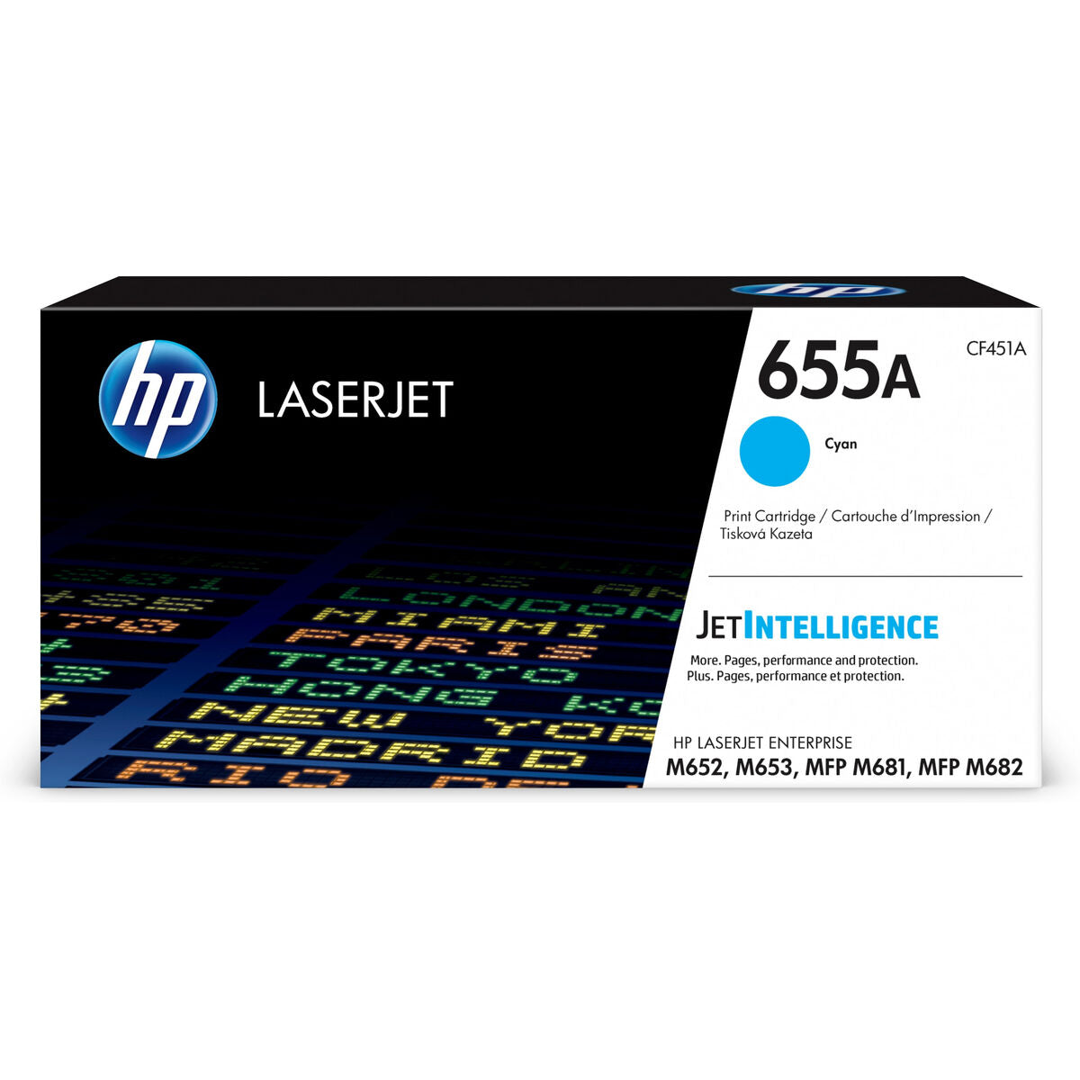 HP 655A original LaserJet Toner cartridge CF451 Cyan