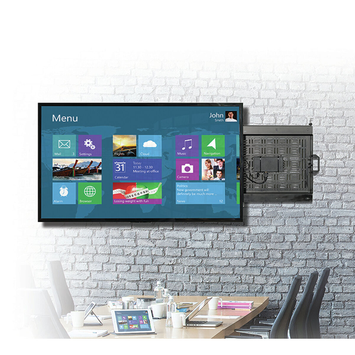 Flat Screen Wall Mount with Slide-Out AV