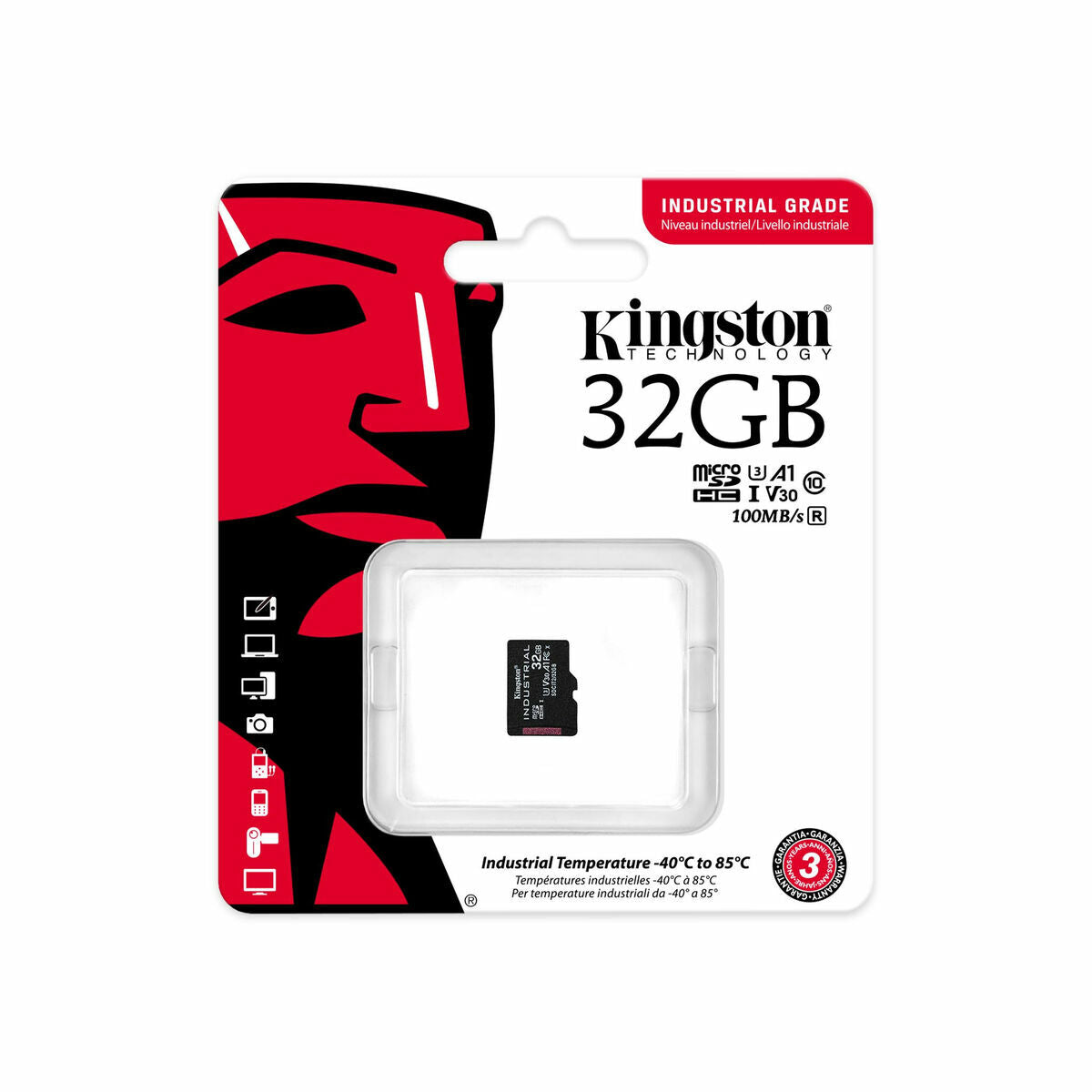 KINGSTON 32Go microSDHC Industrial C10 A1 pSLC Card Single Pack w/o Adapter