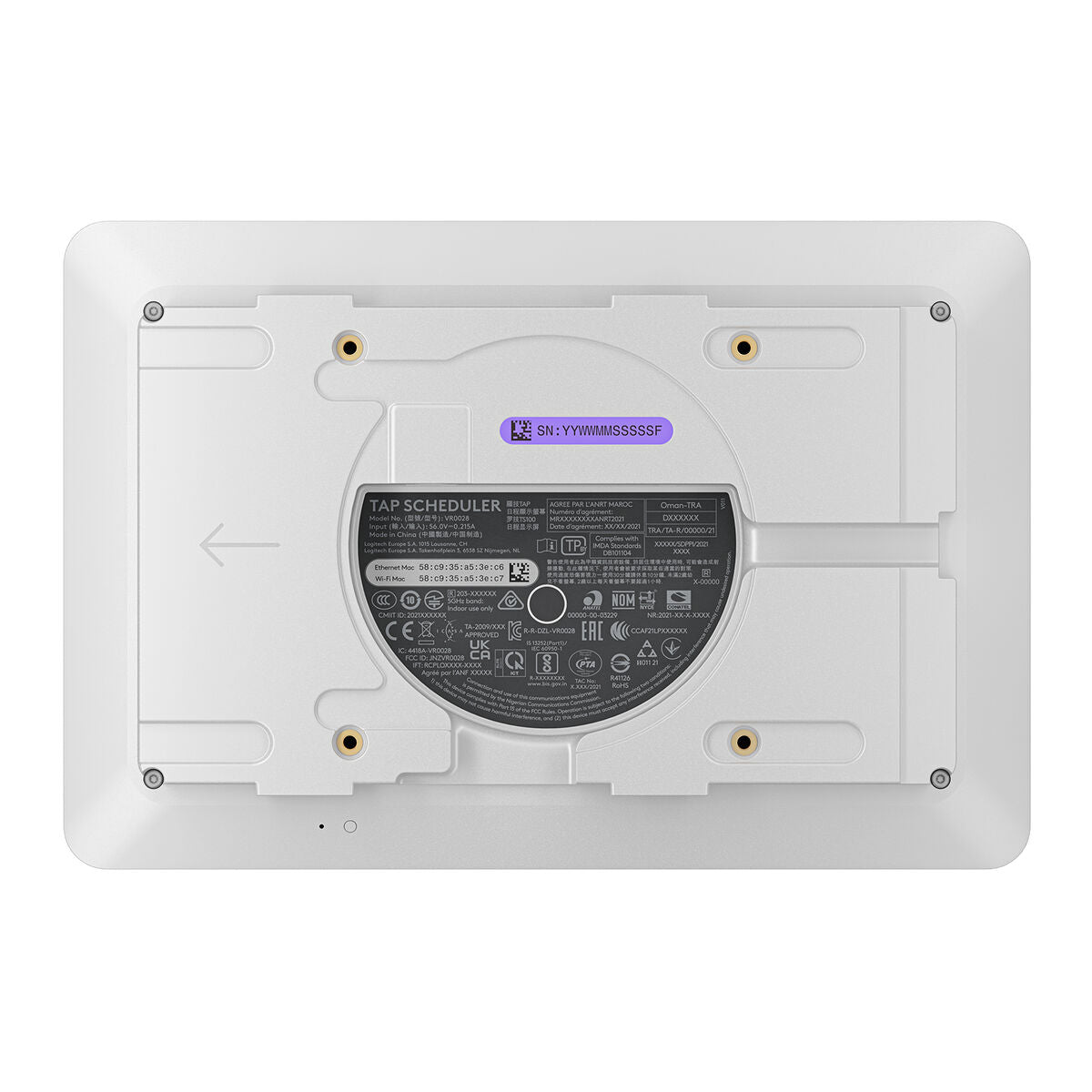 LOGITECH Tap Scheduler Purpose-Built Scheduling Panel for Meeting Rooms Video conferencing device Zoom Certified