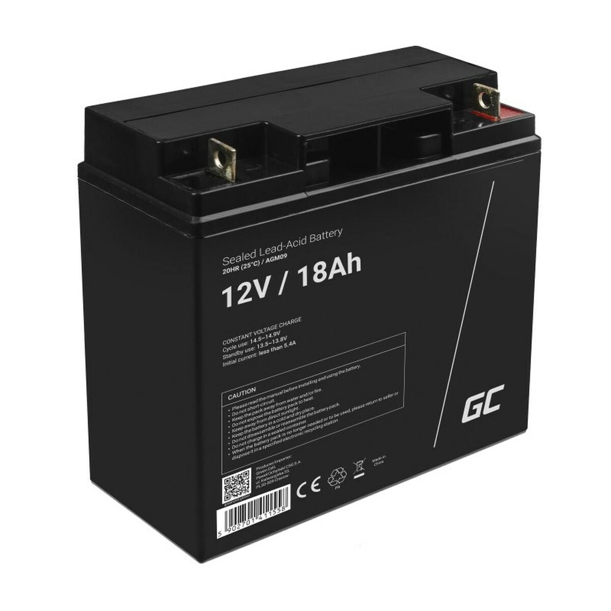Green Cell AGM Battery 12V 18Ah - Battery - 18.000 mAh