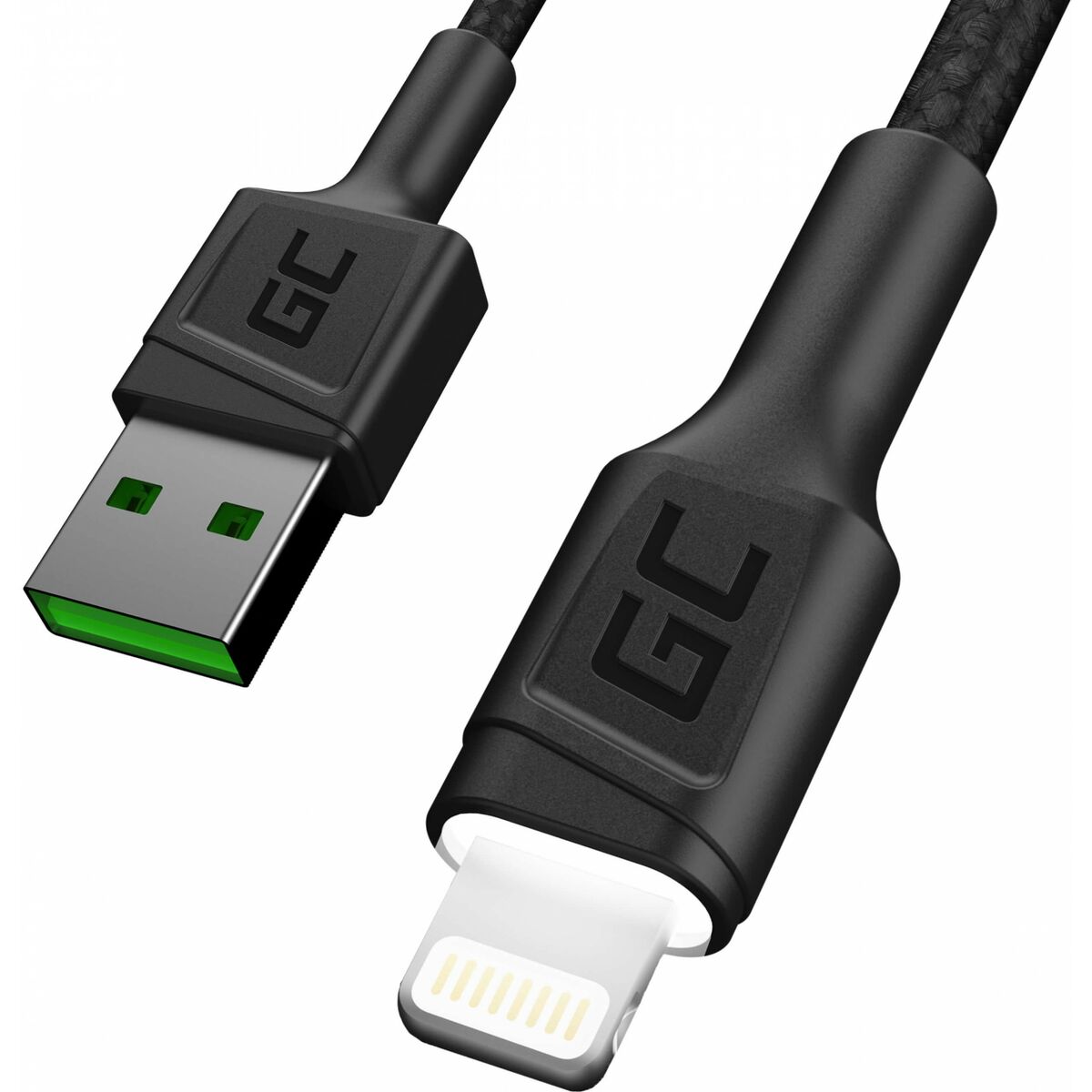 Green Cell KABGC05 câble Lightning 1,2 m Noir