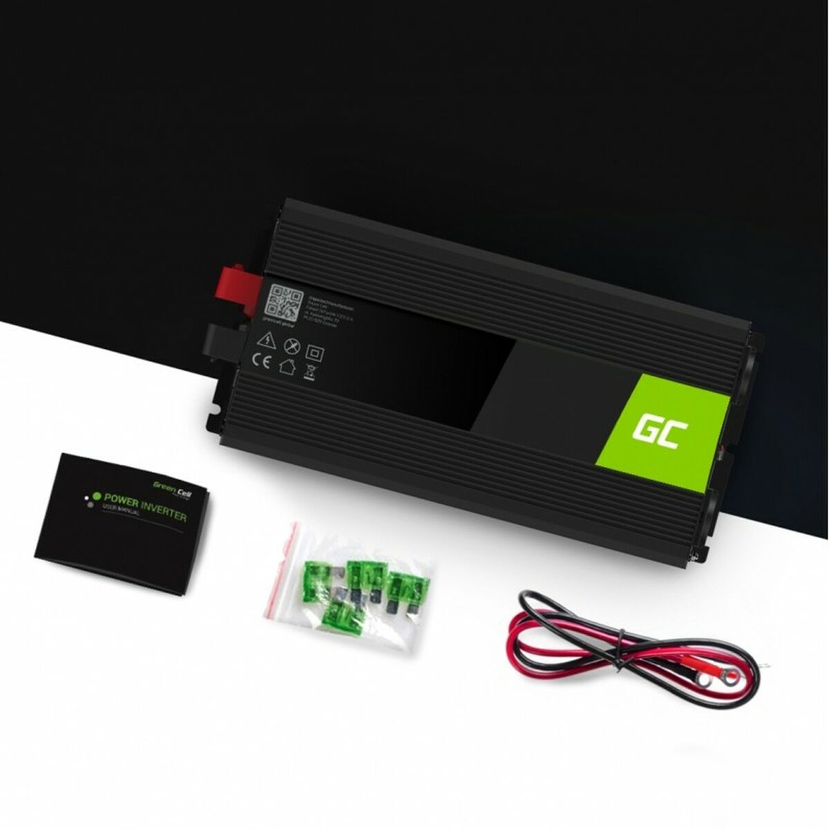 Green Cell INV25 adaptateur de puissance & onduleur Auto 1500 W Noir