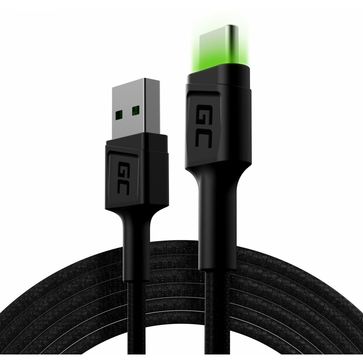 Green Cell KABGC13 câble USB 2 m USB 2.0 USB A USB C Noir