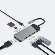 Green Cell HUBGC01 - USB Type-C - HDMI - USB 3.2 Gen 2 (3.1 Gen 2) Type-A - USB 3.2 Gen 2 (3.1 Gen 2) Type-C - MicroSD (TransFlash) - SD - 5000 Mbit/s - 60 Hz -