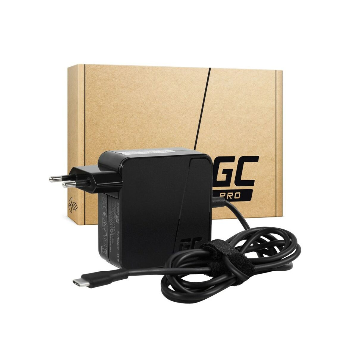 Green Cell AD134PV2 Adaptateur PRO USB-C 65W pour ordinateurs portables, tablettes, téléphones