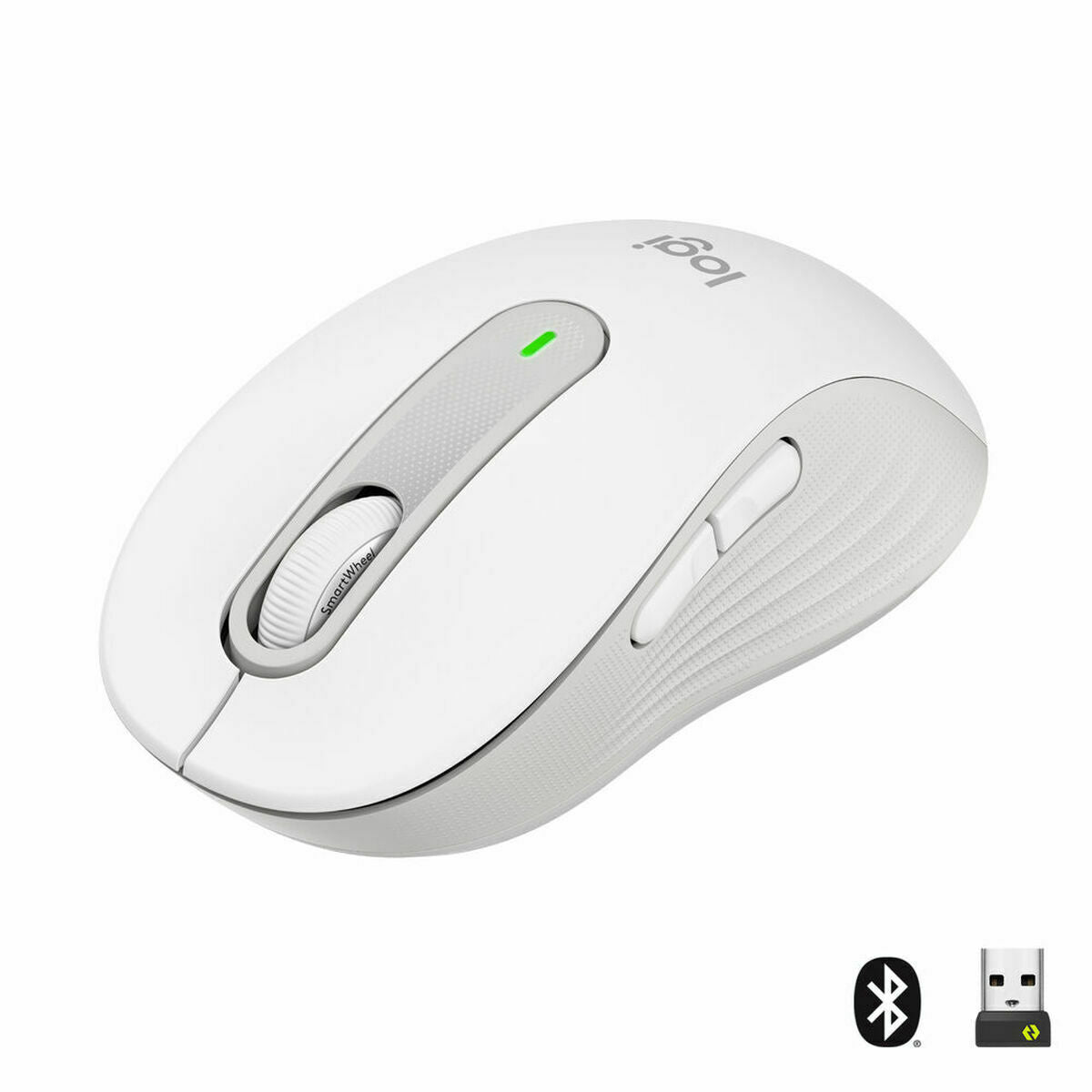 LOGITECH Signature M650 Mouse optical 5 buttons wireless Bluetooth 2.4 GHz Bolt USB receiver off-white