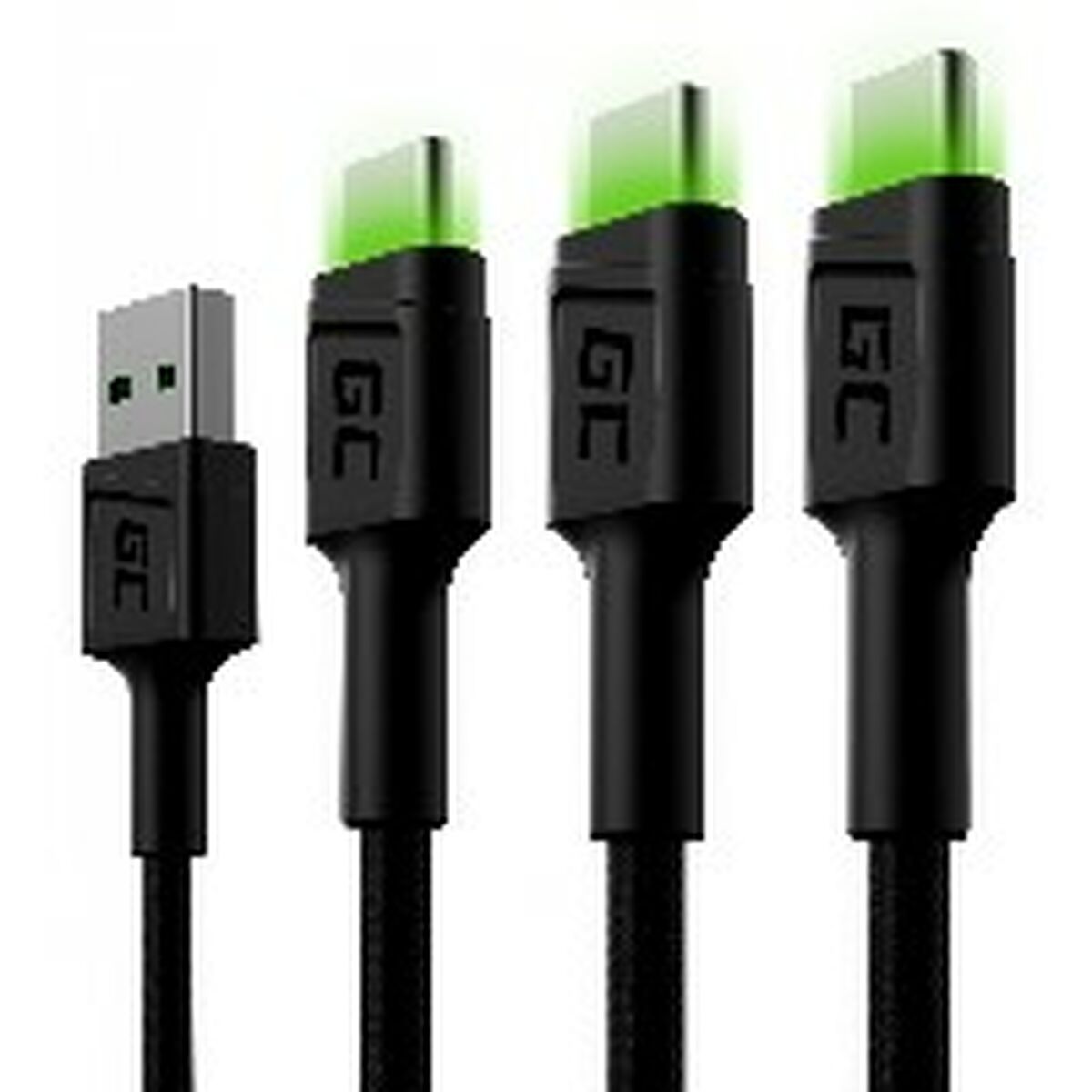 Green Cell KABGCSET03 câble USB 2 m USB A USB C Noir