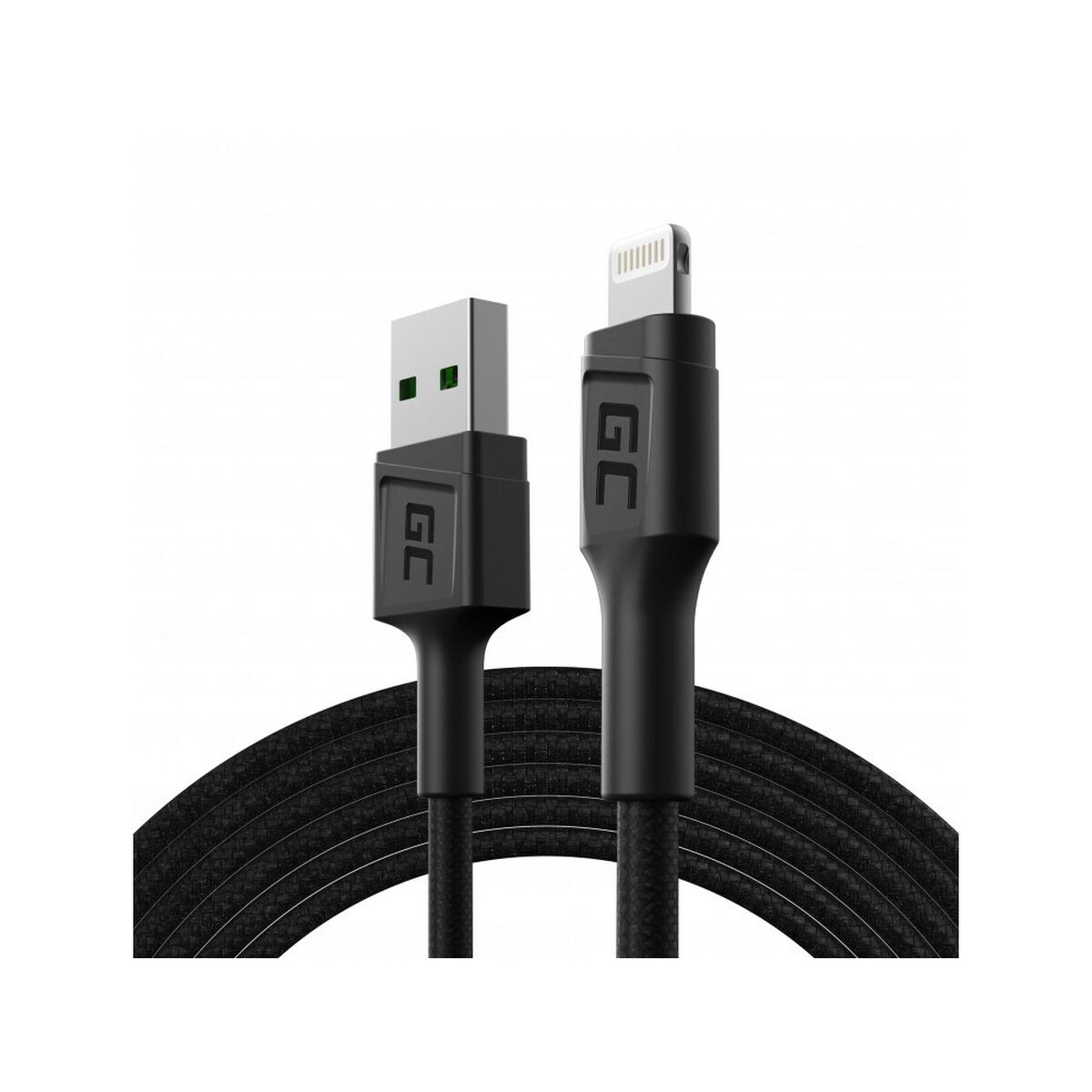 Green Cell KABGC18 câble Lightning 2 m Noir