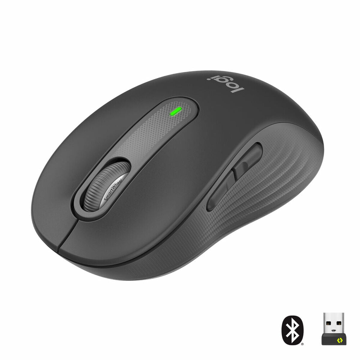 LOGITECH Signature M650 for Business Mouse optical 5 buttons wireless Bluetooth 2.4 GHz Bolt USB receiver graphite