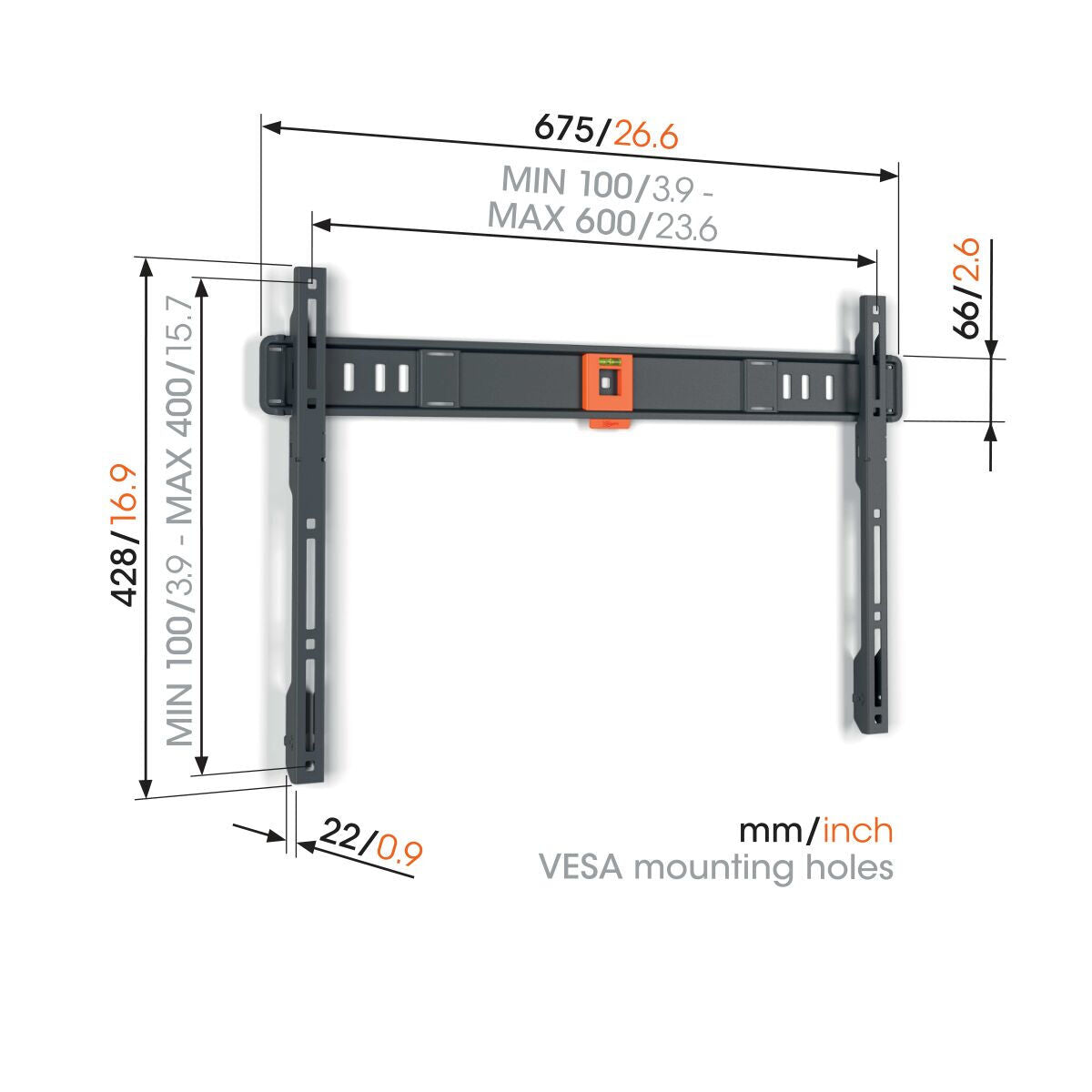 VOGEL S Support mural fixe TVM 1605 pour écrans 40-100"