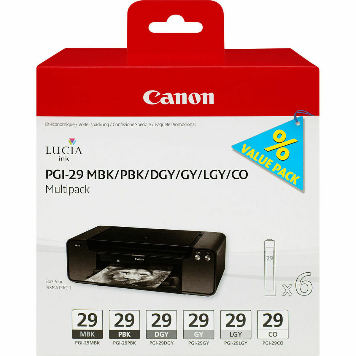 CANON PGI-29 cartouche encre noir et cinq couleurs capacite standard multipack