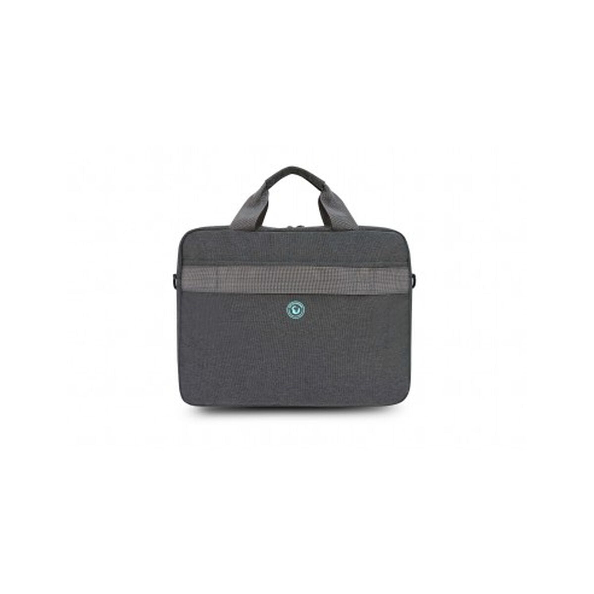 URBAN FACTORY Toploading bag made of recycled Nylon r-PET Reinforced notebook compartment Flat front pocket with zip Back patch