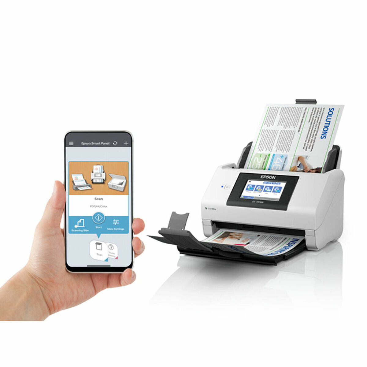 EPSON WorkForce DS-790WN Document scanner Duplex A4 600x600dpi 45ppm mono/45ppm colour ADF 100sheets 7000scans/d USB 3.0 Wi-Fi