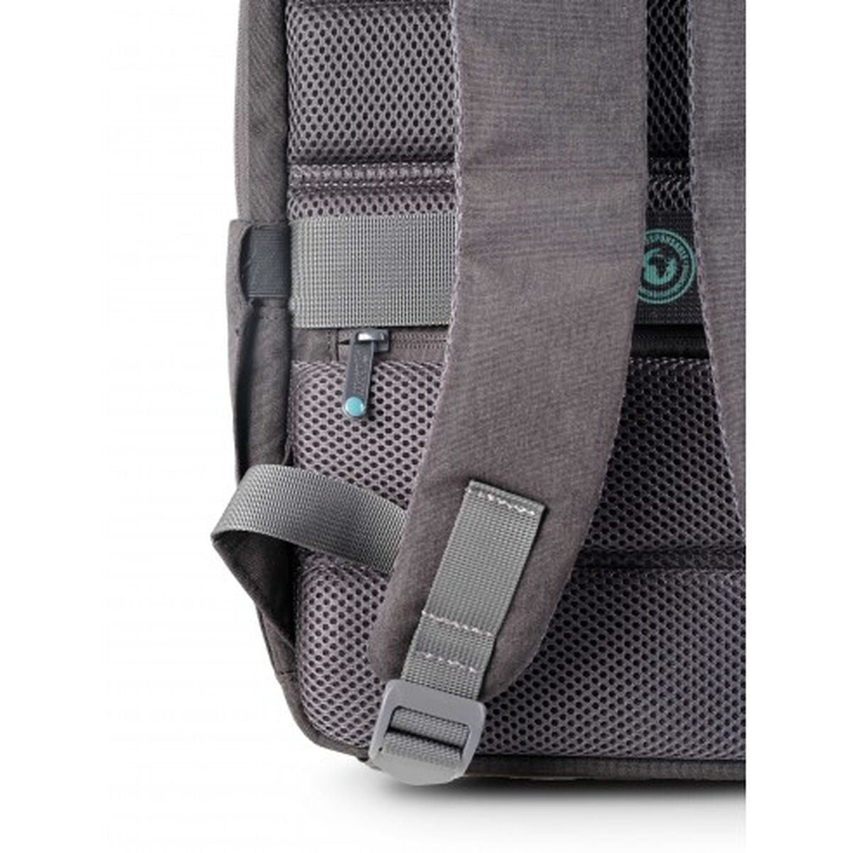 URBAN FACTORY Eco-designed laptop backpack made from recycled PET. Its structure is reinforced with high density foam