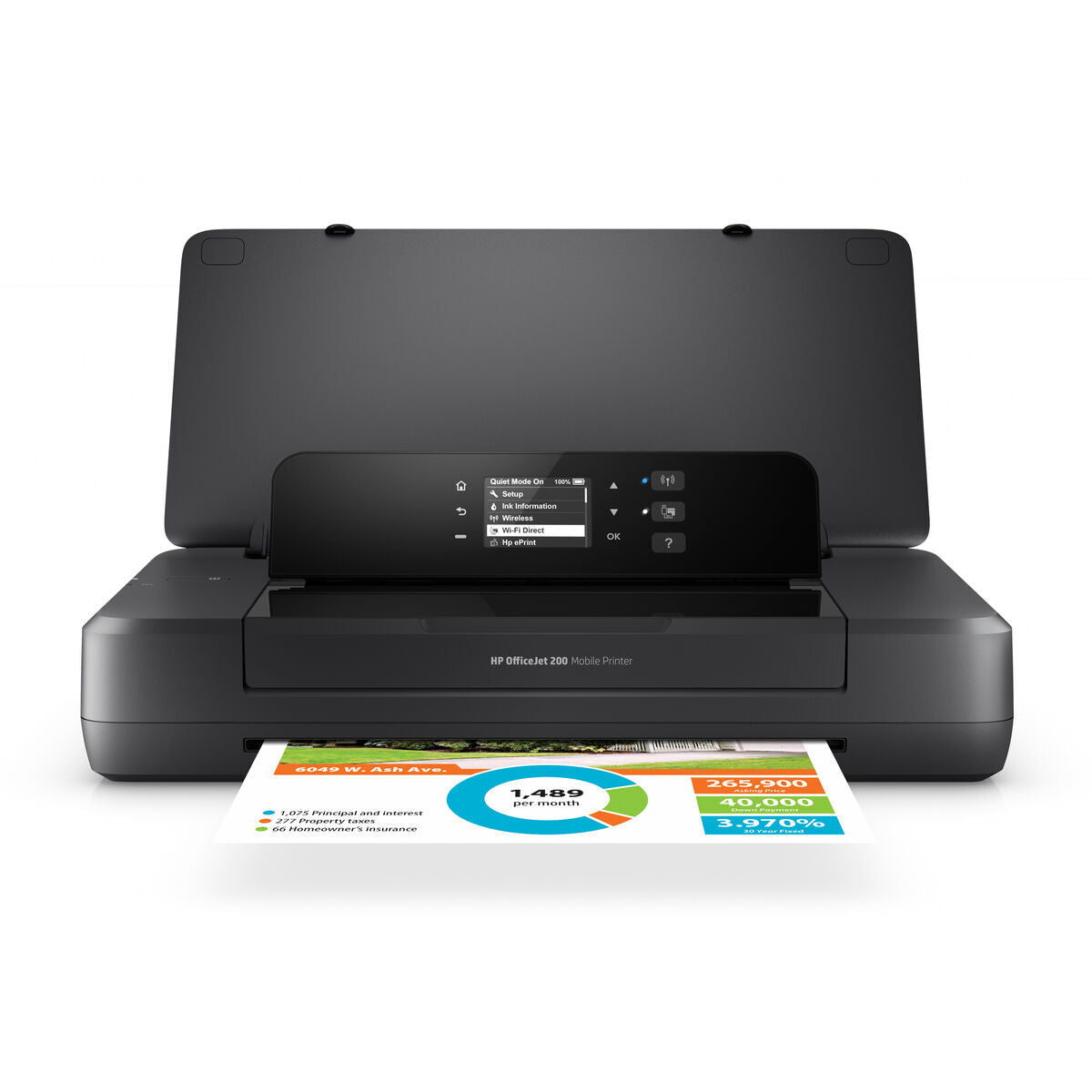 HP Officejet 200 Mobile Printer Printer colour inkjet A4 1200x1200dpi 20ppm mono 19ppm colour 50sheets USB Wi-Fi