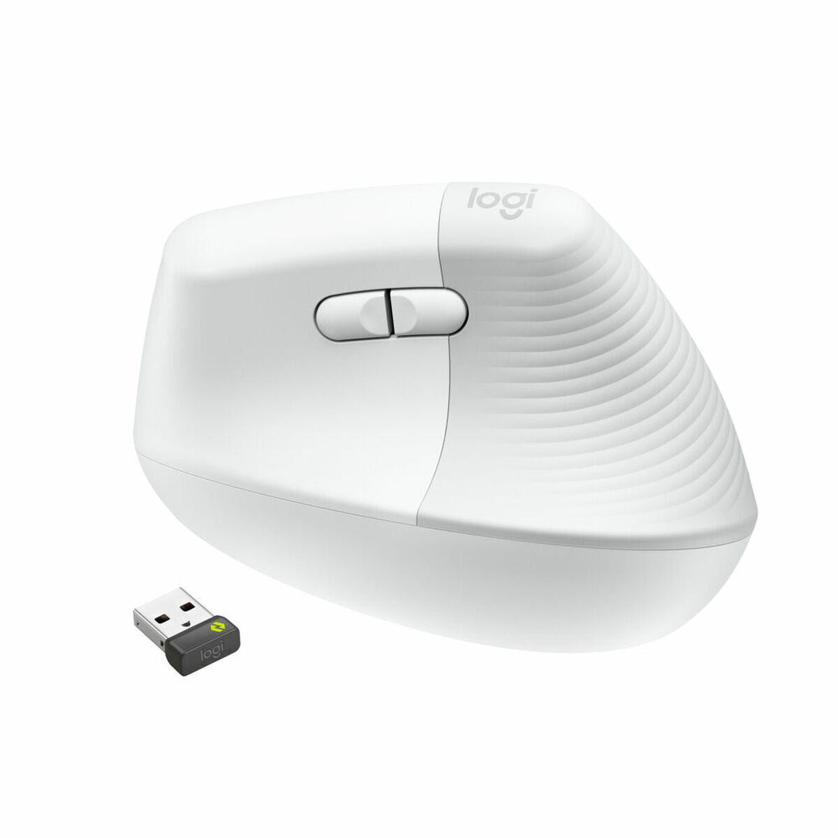 LOGITECH Lift for Business Vertical mouse ergonomic 6 buttons wireless Bluetooth 2.4 GHz Bolt USB receiver off-white