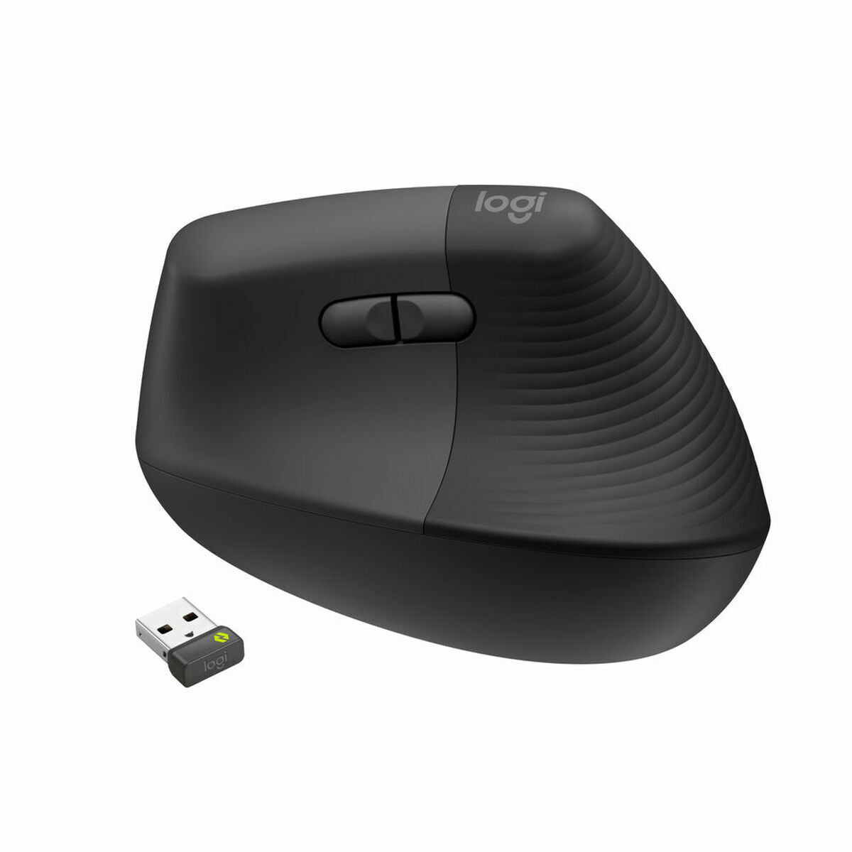 LOGITECH Lift for Business Vertical mouse ergonomic 6 buttons wireless Bluetooth 2.4 GHz Bolt USB receiver graphite