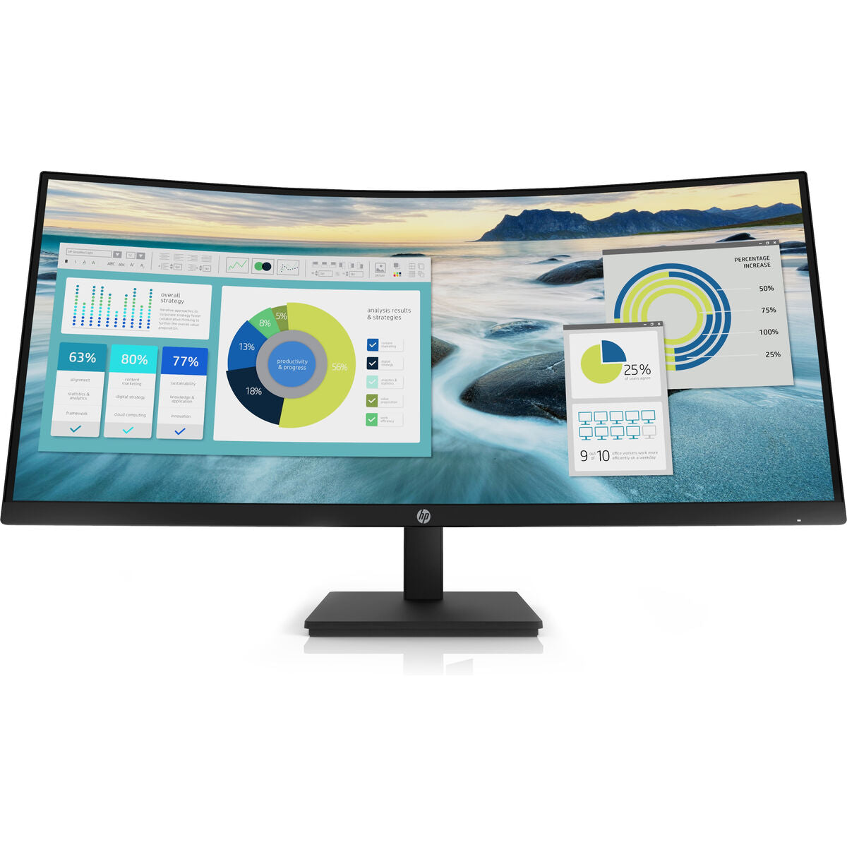HP Écran incurvé P34hc G4 WQHD 34p WQHD 3440x1440 HDMI USB-C USB port USB hub DisplayPort 3/3/0