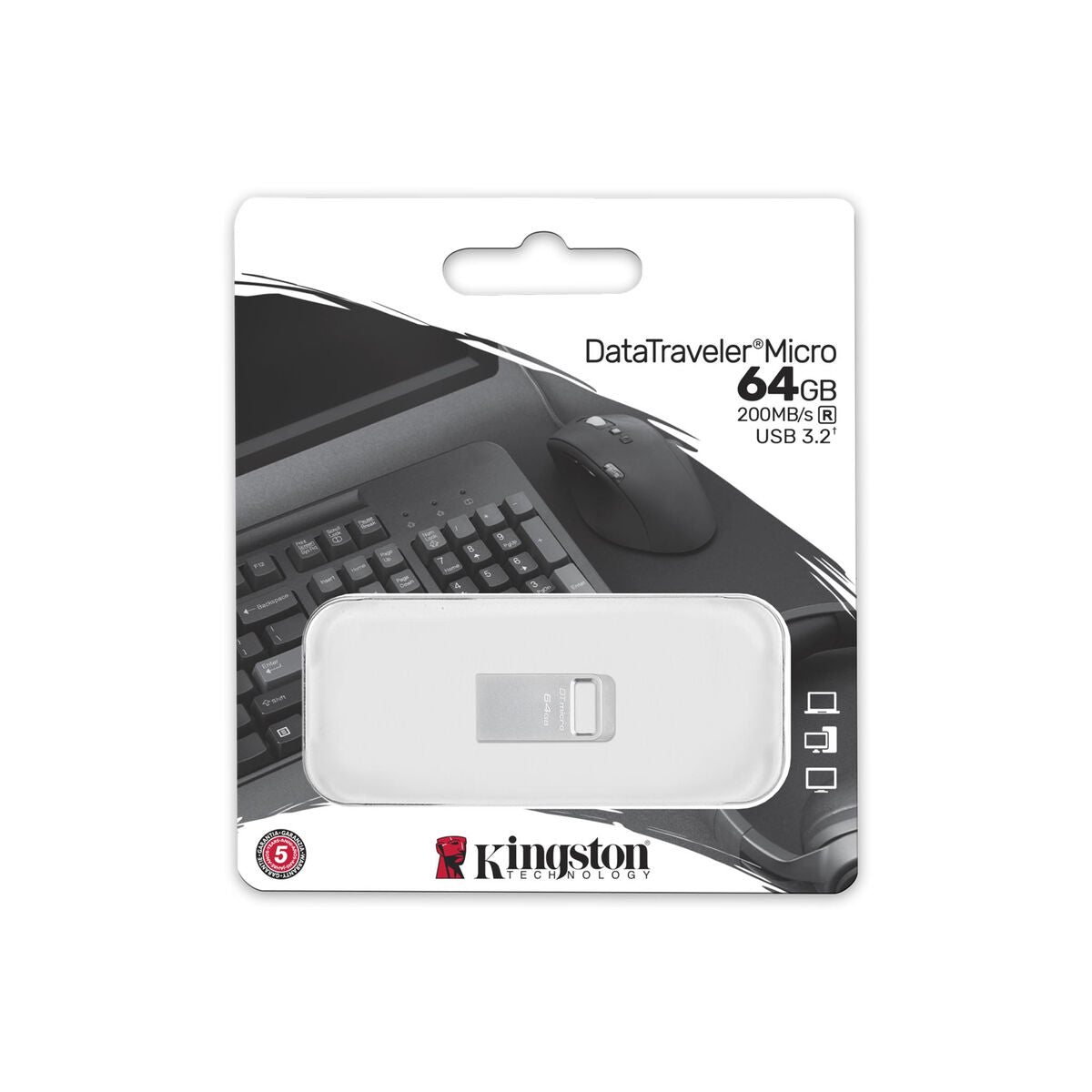 KINGSTON 64Go DataTraveler Micro 200MB/s Metal USB 3.2 Gen 1