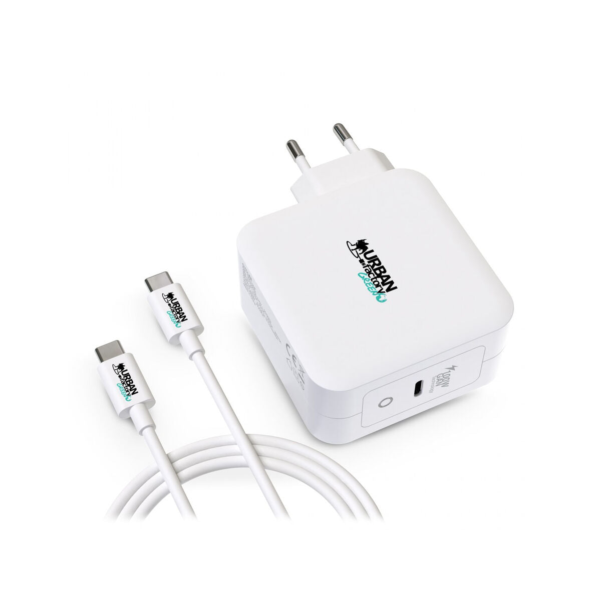 URBAN FACTORY Chargeur secteur GaN USB-C Eco 100W