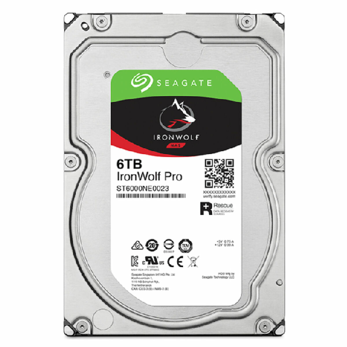 SEAGATE Ironwolf PRO Enterprise NAS HDD 6To 7200rpm 6Gb/s SATA 256Mo cache 8.9cm 3.5p 24x7 for NAS & RAID Rackmount systems BLK