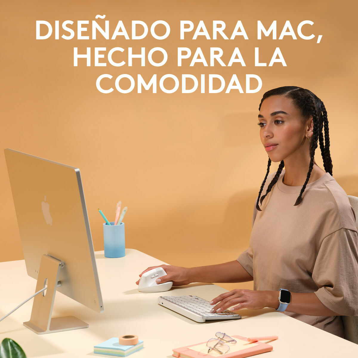 LOGITECH Lift for Mac Vertical mouse ergonomic optical 6 buttons wireless Bluetooth Bolt USB receiver off-white